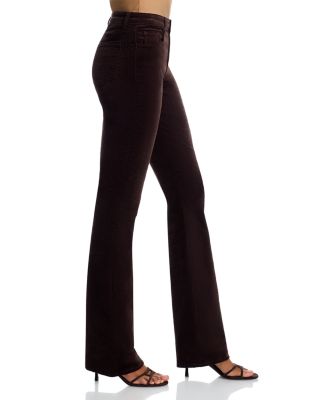 Stevie Velveteen High Rise Straight Jeans in Coffee Bean
