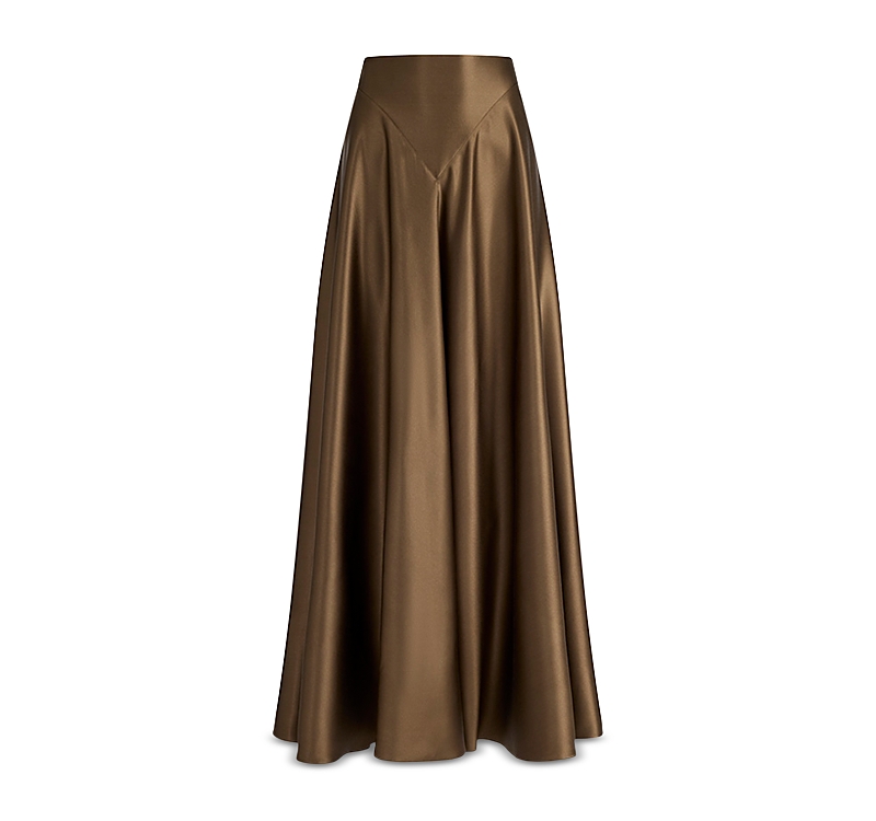 Altuzarra Ames Yoke Silk Maxi Skirt In Brown