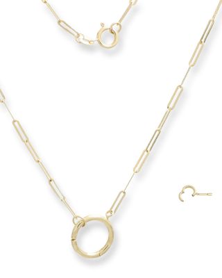 O-Clasp Paperclip Necklace in 14K Yellow Gold, 18"