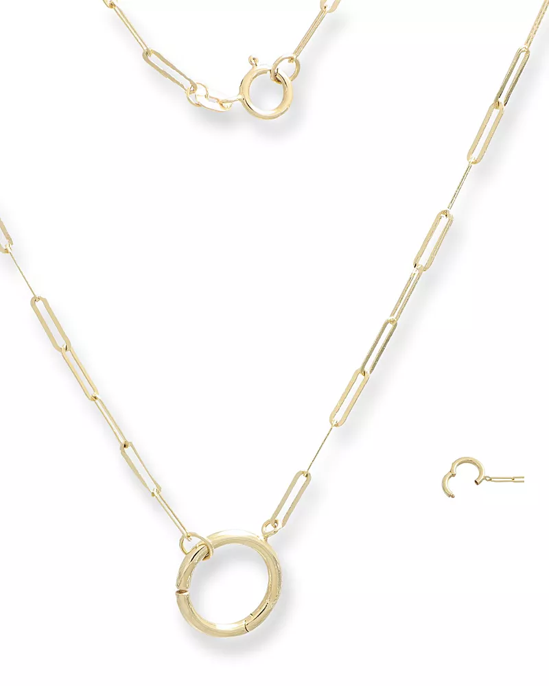 Bloomingdale's Fine Collection O-Clasp Paperclip Necklace in 14K Yellow Gold, 18