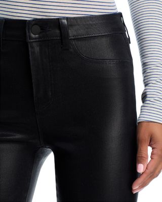 Kendra High Rise Crop Flare Jeans in Metro Coated
