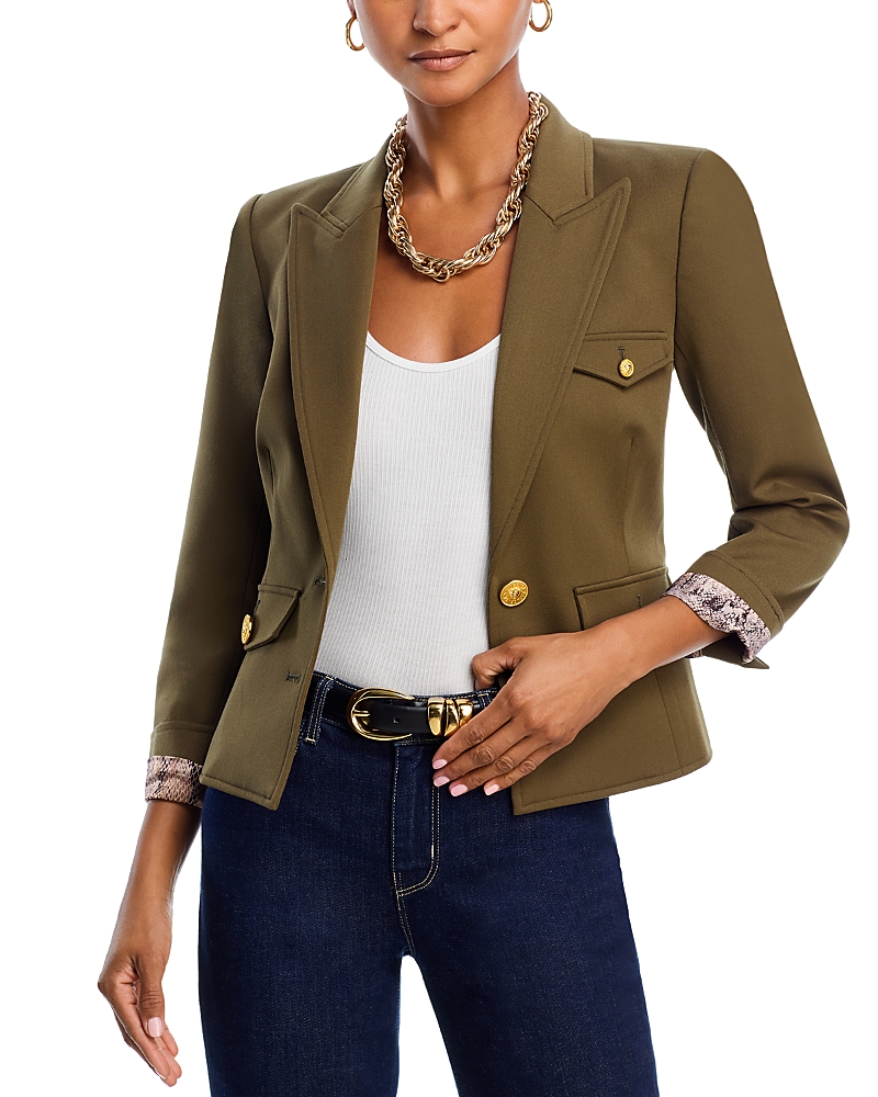 L Agence Wylla Structured Single-breasted Blazer In Green