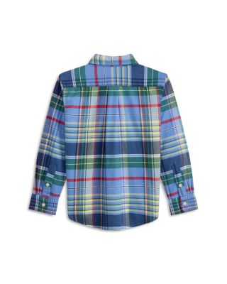 Boys' Plaid Brushed Cotton Oxford Shirt - Little Kid