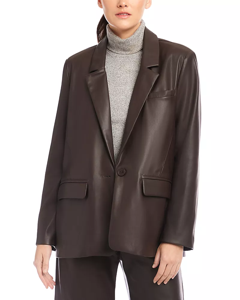 Fifteen Twenty Regan Faux Leather Blazer
