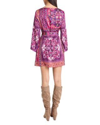 Printed Charmeuse Mini Dress