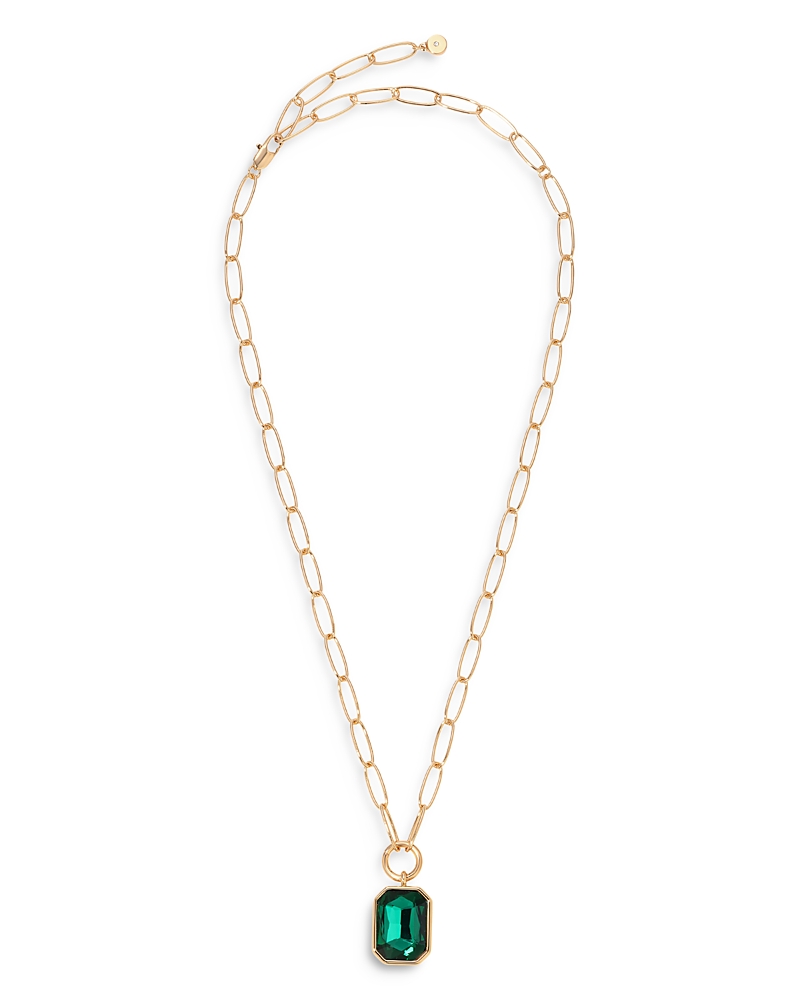 Ettika Stone Bezel Deco Pendant Necklace, 15