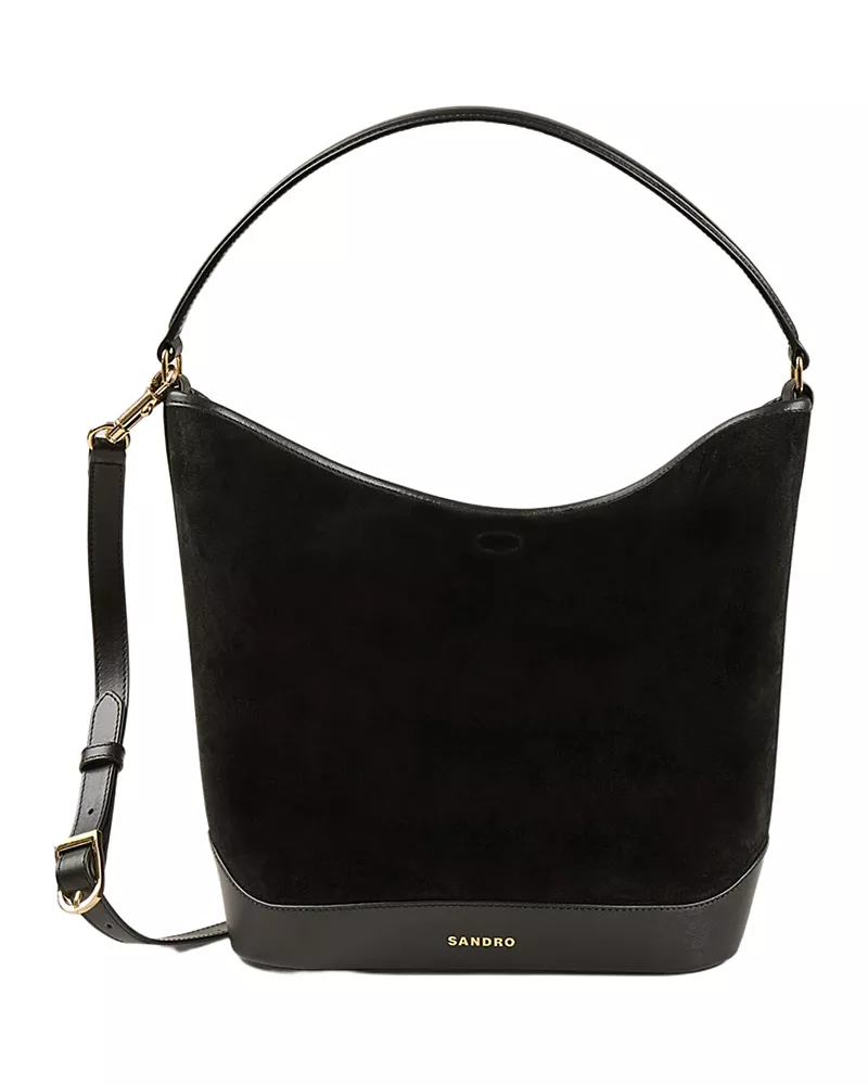 Sandro Soft Suede Shopping Bag