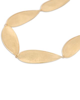 18K Yellow Gold Lunaria Twist Textured Link Collar Necklace, 17.75"