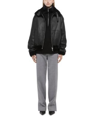 Reversible Shearling Bomber Jacket