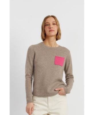  Women's Wool Cashmere One Pocket Sweater