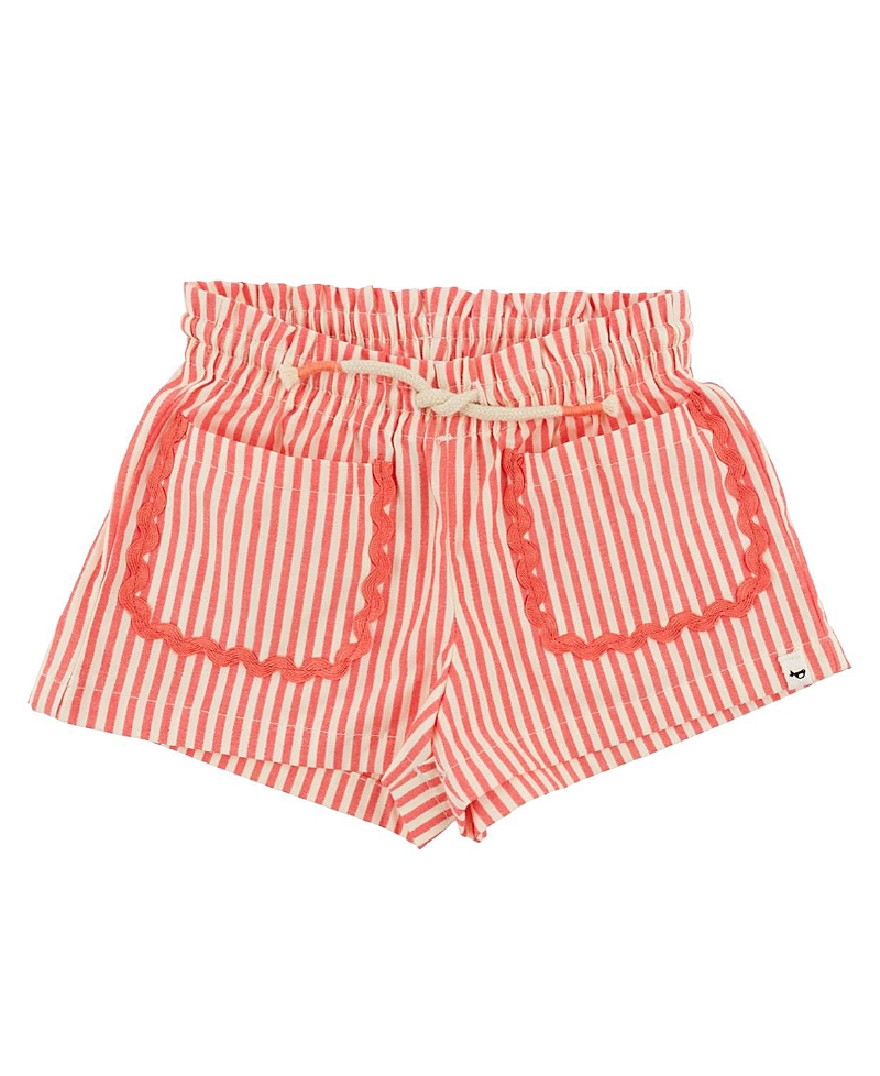Oh Baby ! Girls' Cabana Ricrac Libby Pocket Short - Baby In Red