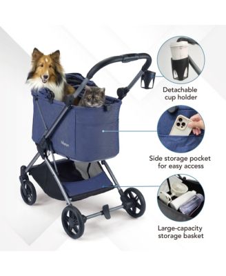  Maxi Deep Carriage with Puncture-Free Rubber Wheels, Lightweight and Collapsible Pet Stroller