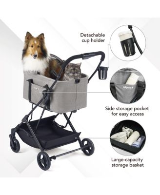  Essential Travois Tri Fold Pet Travel System XL with Detachable Carrier Pet Stroller