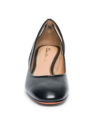Women's Leather Mid-Heel Pump