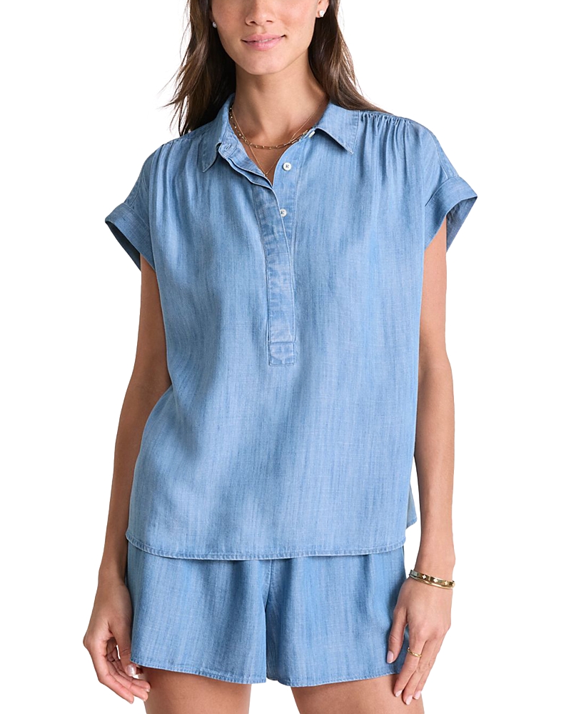Vineyard Vines Chambray Top In Blue