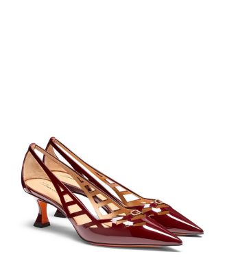 Women's Leather Mid-Heel Pump