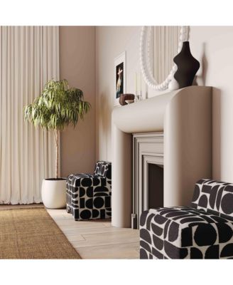  Pippa Geometric Jacquard Weave Stool in Merlot