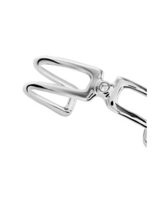 Double Sterling Bracelet with White Topaz