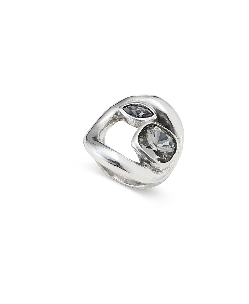 Unode50 Crystal Triple-set Ring In Gray