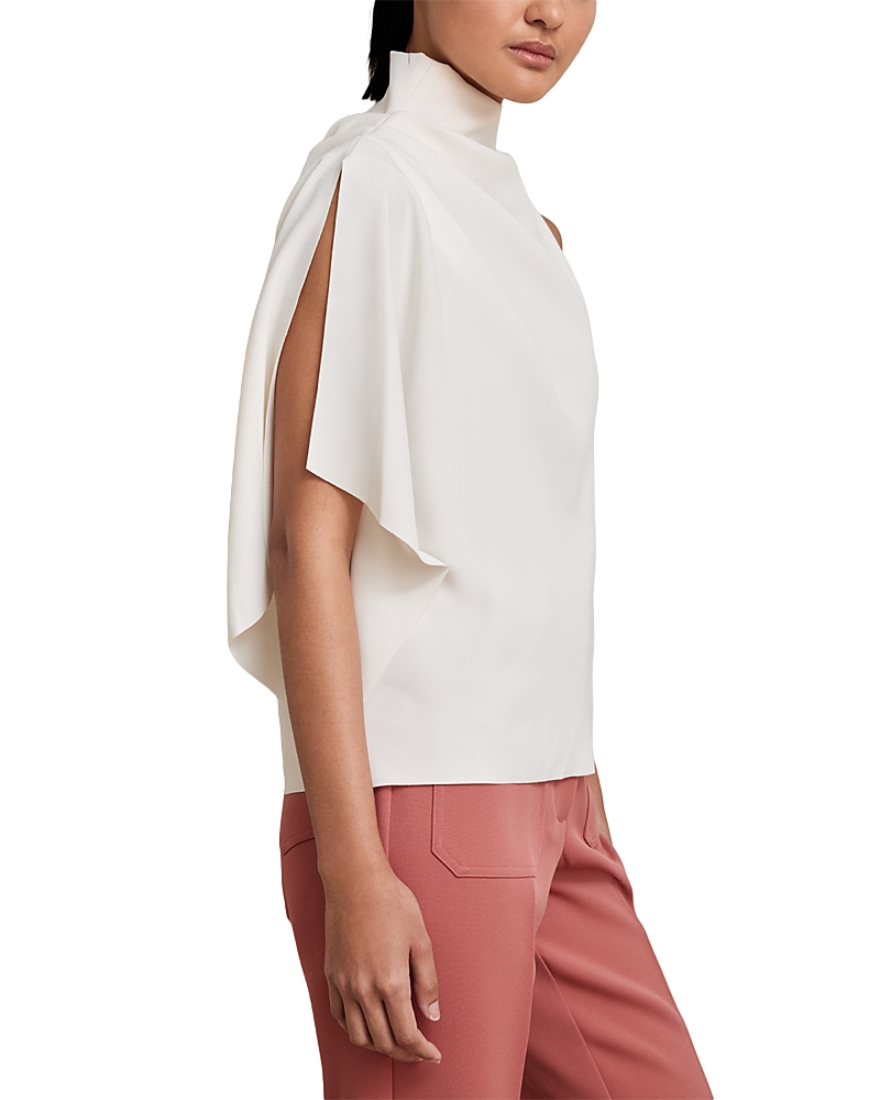 Reiss Ivory One-shoulder Draped Top In White