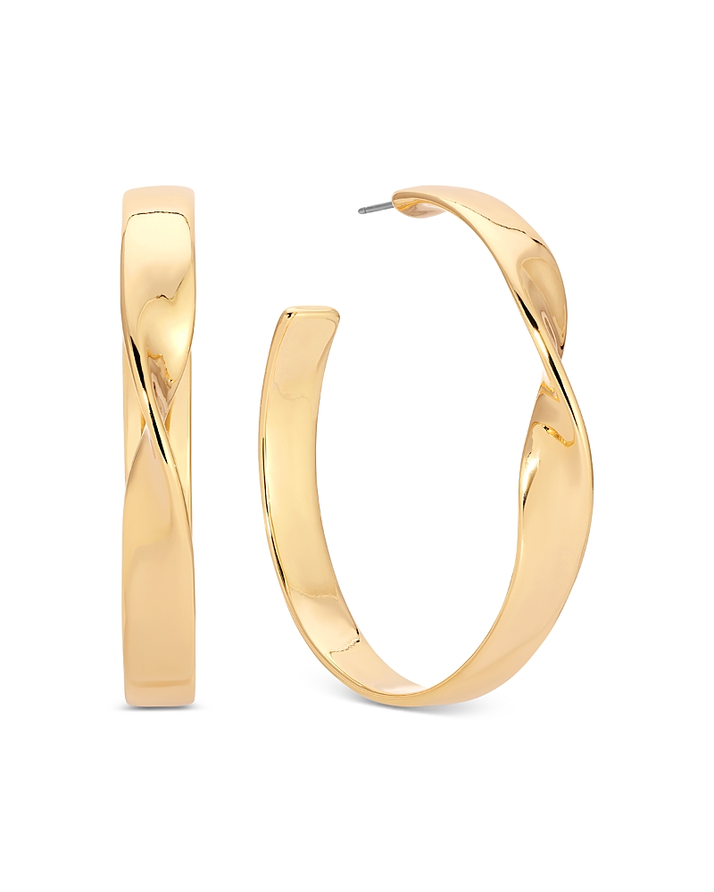 Ettika Heirloom Twist Medium Hoops Earrings In Gold