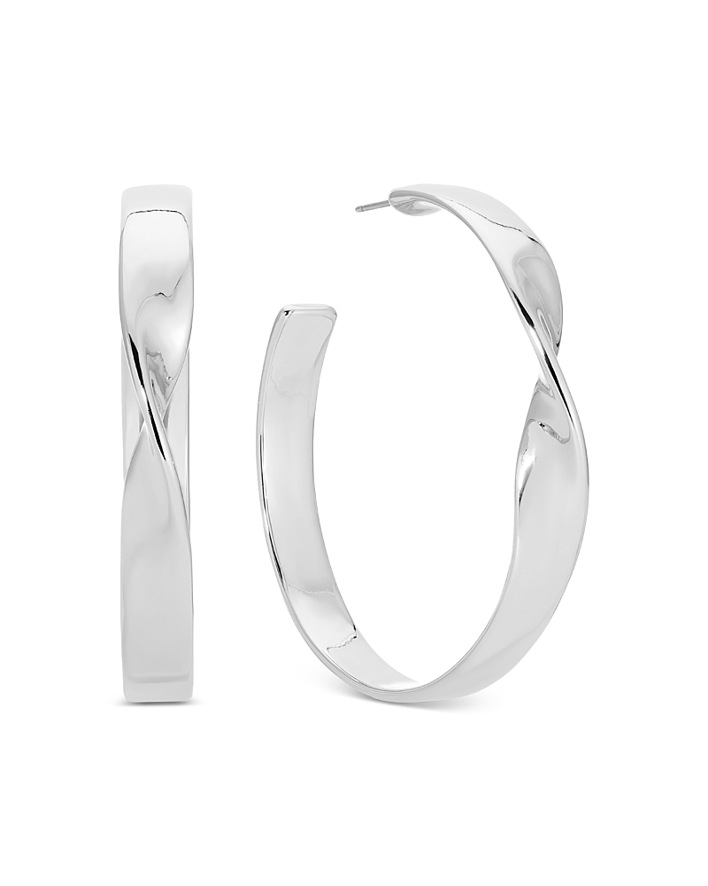 Ettika Heirloom Twist Medium Hoops Earrings In Metallic