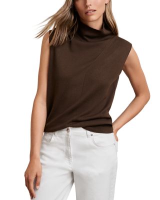 REISS - Harper Wool Sleeveless Slouch Neck Top