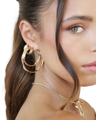 Twist Square Medium Hoop Earrings