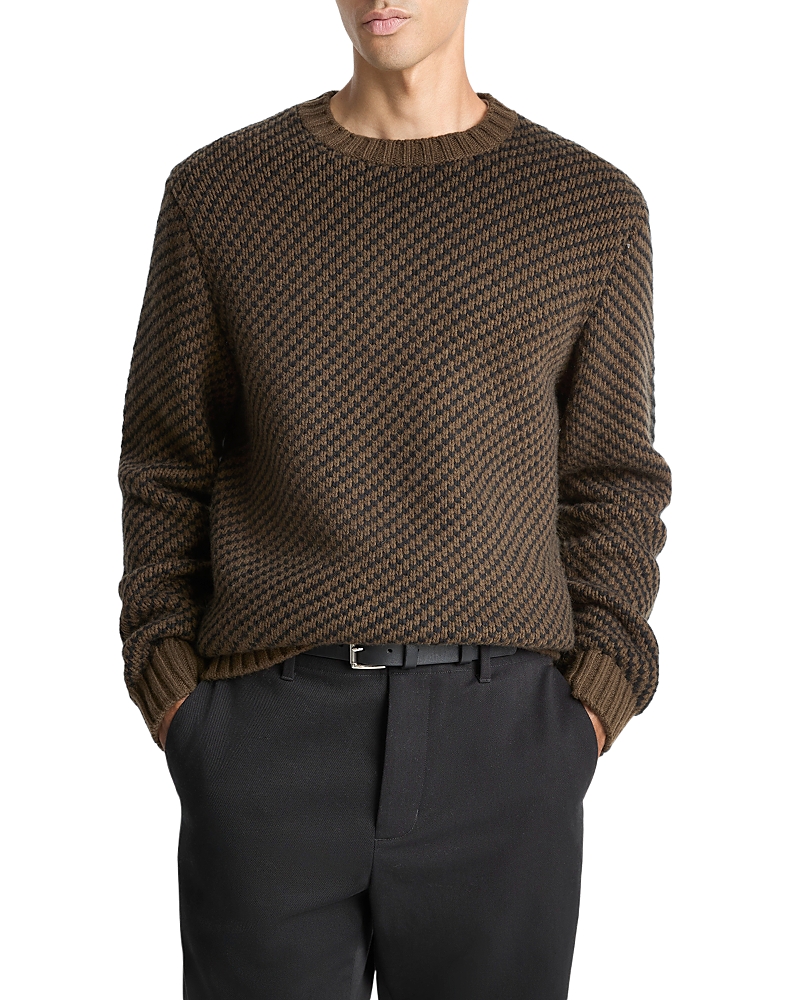 Vince Wool And Cashmere Crewneck Sweater In Brown