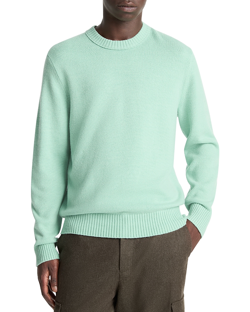 Vince Wool And Cashmere Crewneck Sweater In Green