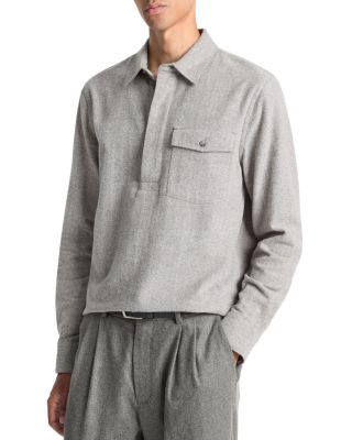 Herringbone Long Sleeve Popover Shirt