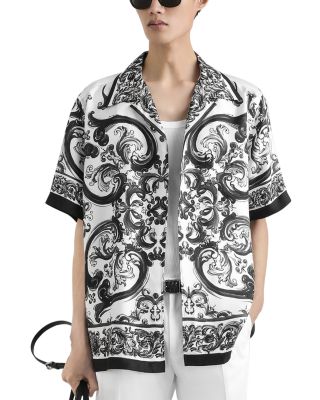 Short Sleeve Printed Silk Shirt