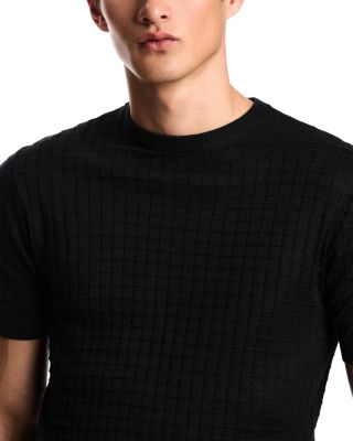 Geometric Jacquard Motif Short Sleeved Sweater