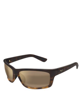  Men's Kanaio Coast Polarized Mirrored Wraparound Square Sunglasses, 61mm