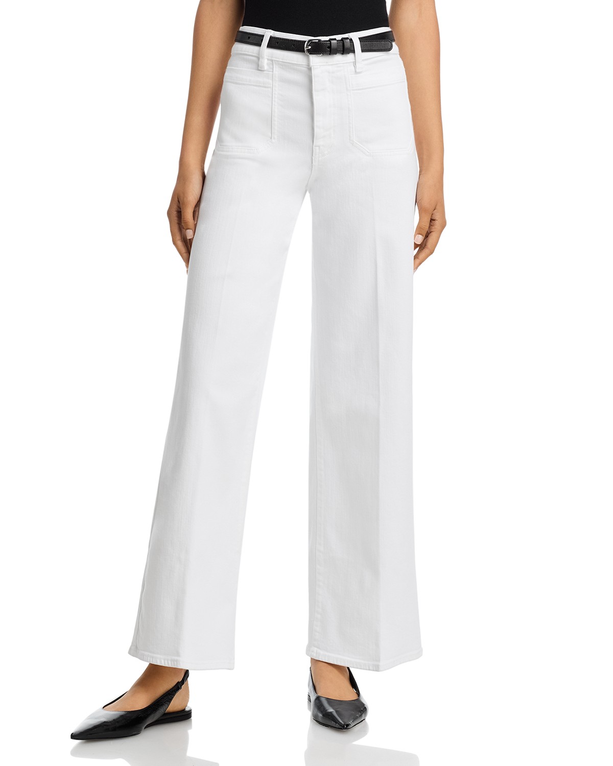 Frame Le Slim Palazzo High Rise Wide Leg Jeans in White