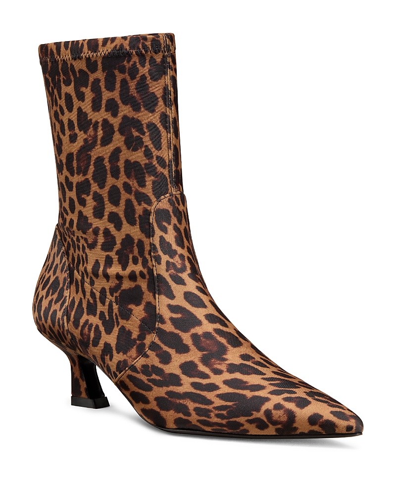 Stuart Weitzman Naomi Leopard-print Scuba Ankle Boots In Brown