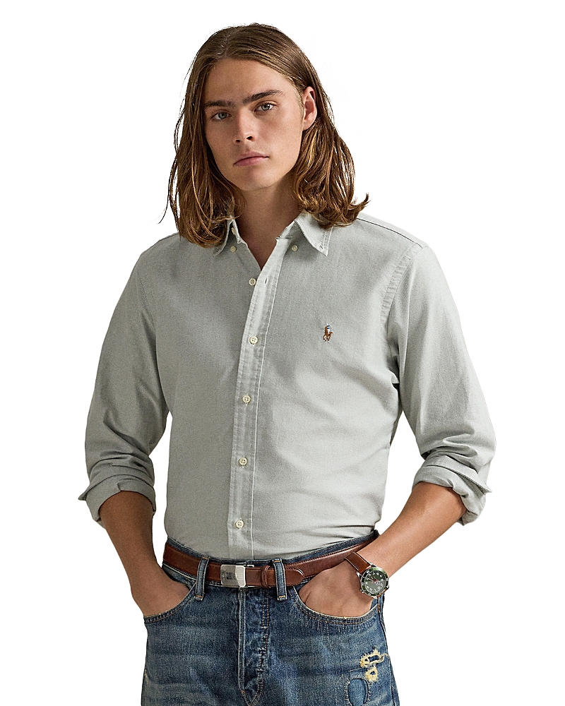 Polo Ralph Lauren The Iconic Oxford Button-down Shirt In Gray
