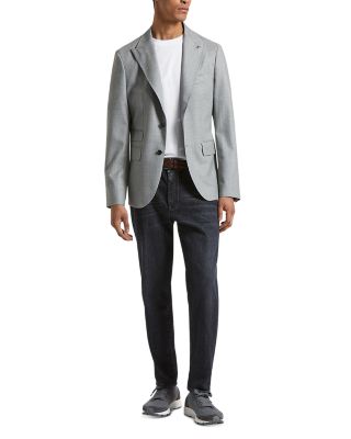 Solid Regular Fit Peak Lapel Sport Coat