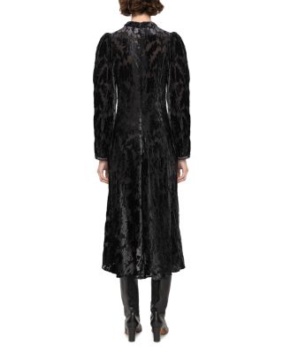 Regine Burnout Velvet Midi Dress