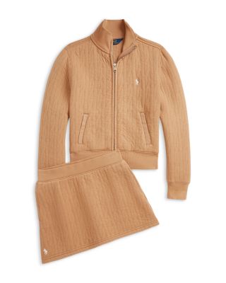 Girls' Quilted Cable Motif Jacket - Little Kid