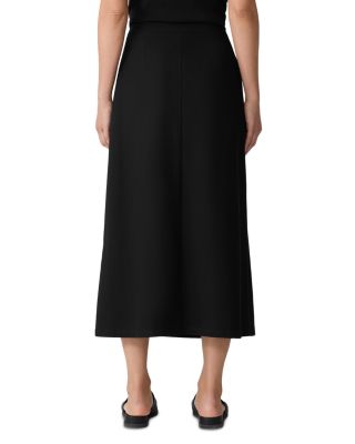 Wrap Front Midi Skirt