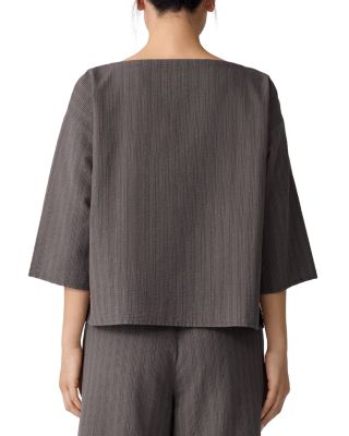 Bateau Neck Three-Quarter Length Top