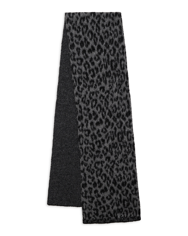 Anine Bing Hannah Leopard Print Scarf In Black