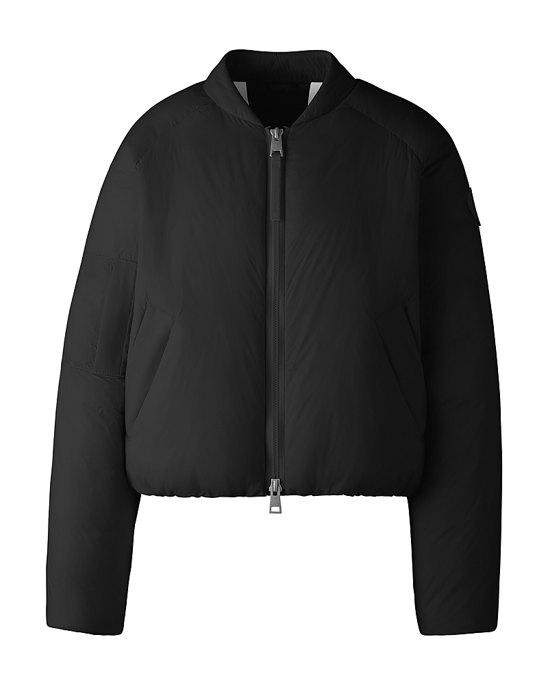 Canada Goose Cropped Lightweight Quilted Bomber Jacket In Black