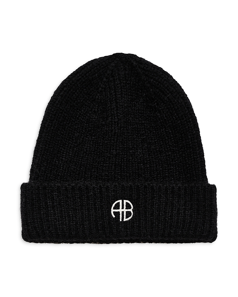 Anine Bing Rib Knitted Hat In Black