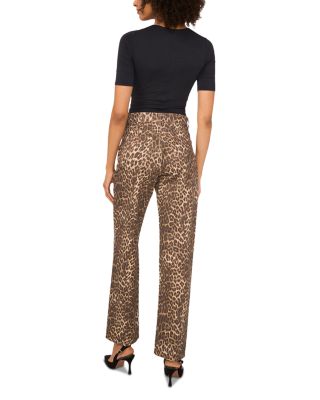 Mid Rise Printed Jeans in Khaki Haze