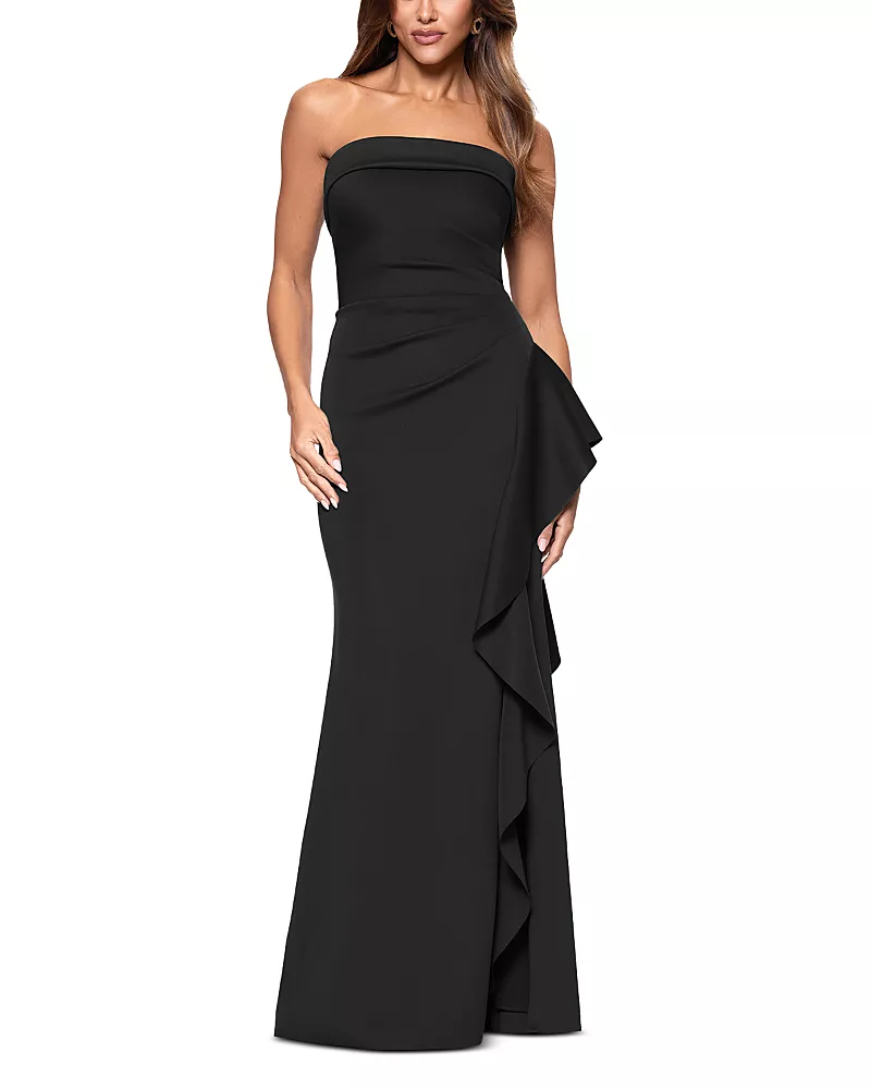 Aqua Scuba Strapless Gown - Exclusive