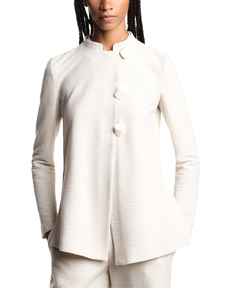 Emporio Armani Cotton Single-breasted Jacket In Neutral