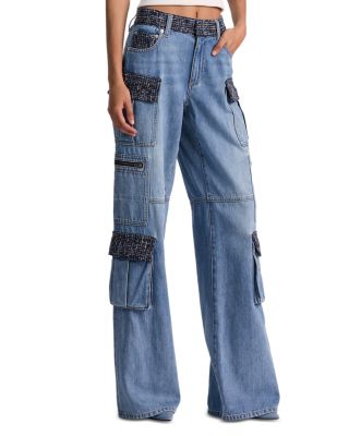 Cay Mid Rise Baggy Cargo Jeans in Celine Vintage