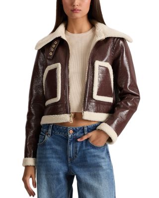 Isaiah Faux Shearling Aviator Jacket